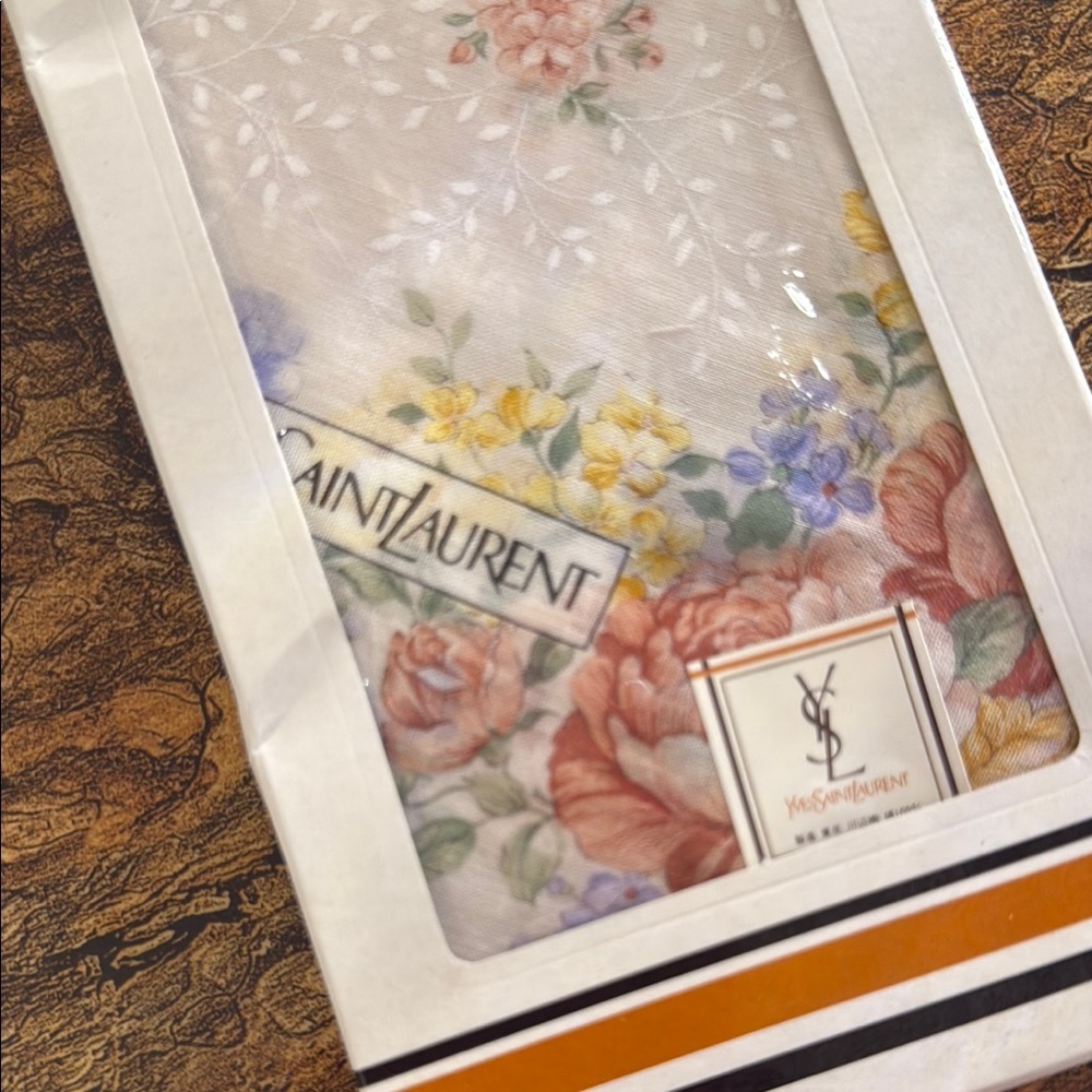 Yves Saint Laurent Floral Handkerchief NIB - Picture 2 of 4